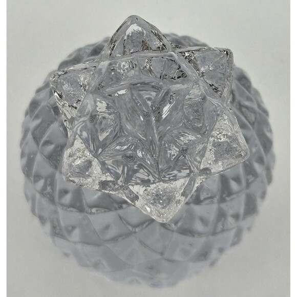Clear Pressed Glass Pineapple Figurine Diamond Point Decor Paperweight 4in - Picture 6 of 8